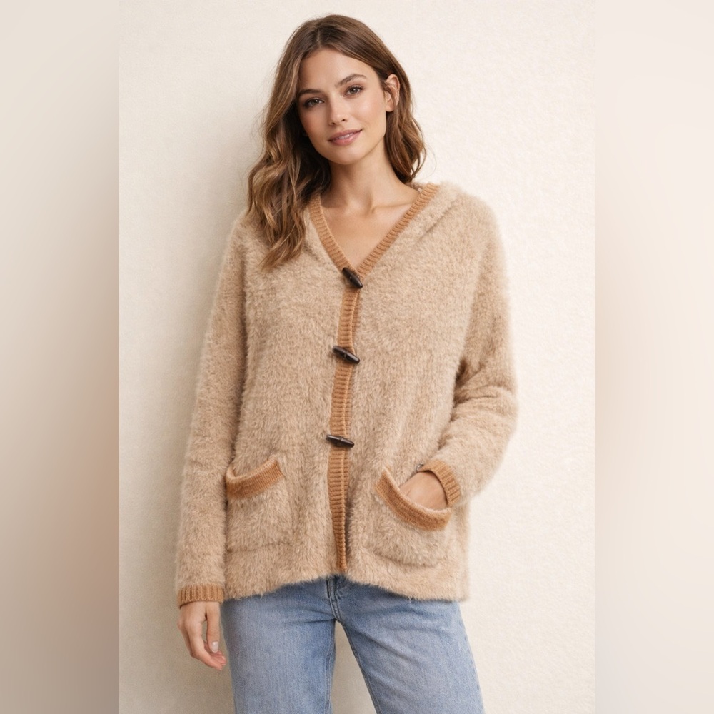Mistic Prysm By Listicle Women Hooded Cardigan With Toggle Closures Fuzzy S/M